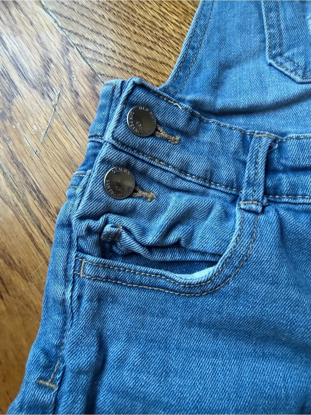 Old Navy Toddler Girls Denim Overalls Cuffed Crop Distressed Size 3T
